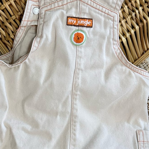 Vintage Baby Boy Animal Overalls Shortalls Zebra Giraffe ‘My Jungle’ 6-9 Months - Picture 15 of 15